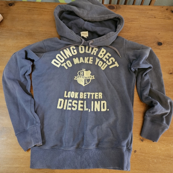 Diesel Other - Diesel Mens Cotton Hoodie We Do Our Best To Make You Look Better Blue Medium